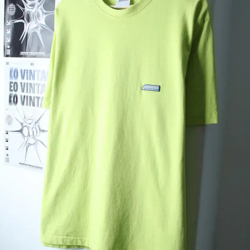 [BUNJANG] No.Manual Small Logo T-Shirt (L-XL) - Light Green / (L-XL) 노매뉴얼 반팔 티셔츠 스몰로고 연그린 올드스쿨-1830E