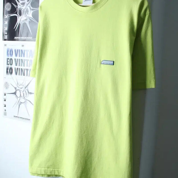 [BUNJANG] No.Manual Small Logo T-Shirt (L-XL) - Light Green / (L-XL) 노매뉴얼 반팔 티셔츠 스몰로고 연그린 올드스쿨-1830E