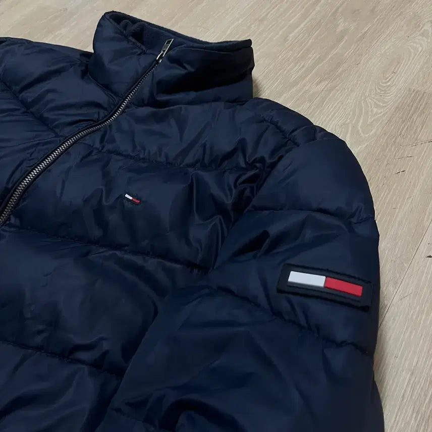 [BUNJANG] Tommy Hilfiger Duck Down Flag Stand Neck Padded Jumper (Navy) - Size S / 타미힐피거 진스 덕다운 플래그 스탠드넥 패딩 점퍼 [네이비] S/90