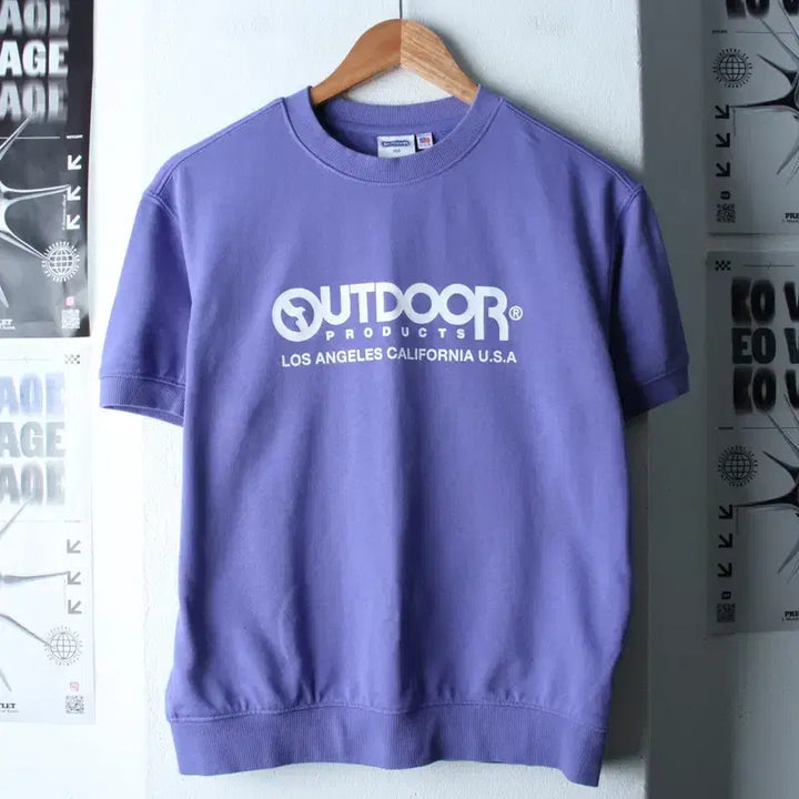 [BUNJANG] Outdoor Short Sleeve T-shirt (W(XS)) / W(XS) 아웃도어 반팔 티셔츠 연보라 빅로고 스웻 헤비-18310