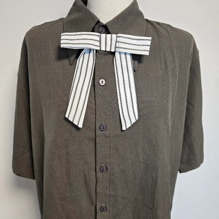 [BUNJANG] L Ribbon Tie Short-Sleeve Shirt / (L)리본타이 반팔 셔츠