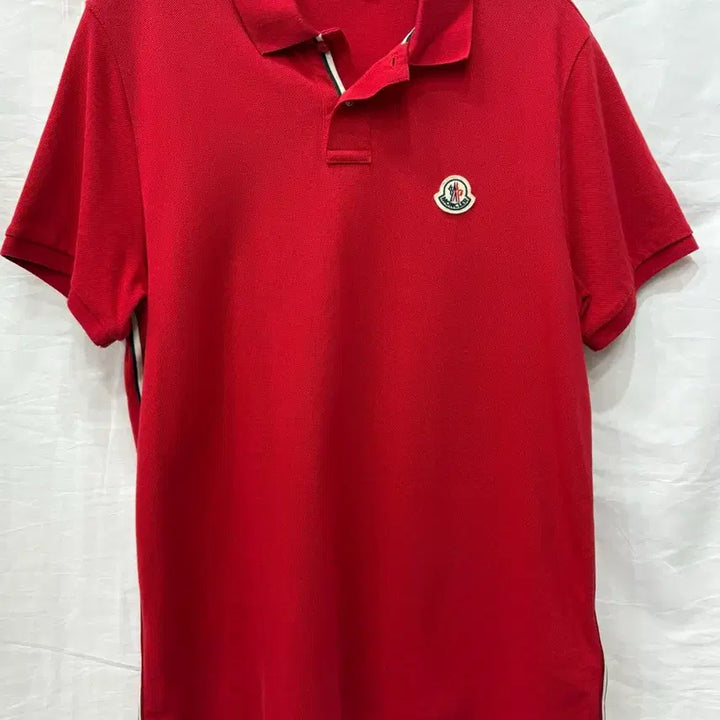 [BUNJANG] Moncler Red Short Sleeve Polo Shirt / 몽클레어 레드 색상 반팔 카라티L/95~100(정품)