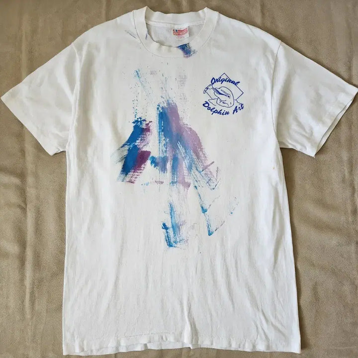 [BUNJANG] Hanes Dolphin Art T-shirt (L) / 90s 빈티지 USA Hanes 헤인즈 Dolphin Art 티셔츠 L