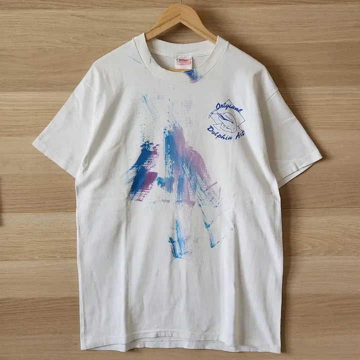 [BUNJANG] Hanes Dolphin Art T-shirt (L) / 90s 빈티지 USA Hanes 헤인즈 Dolphin Art 티셔츠 L
