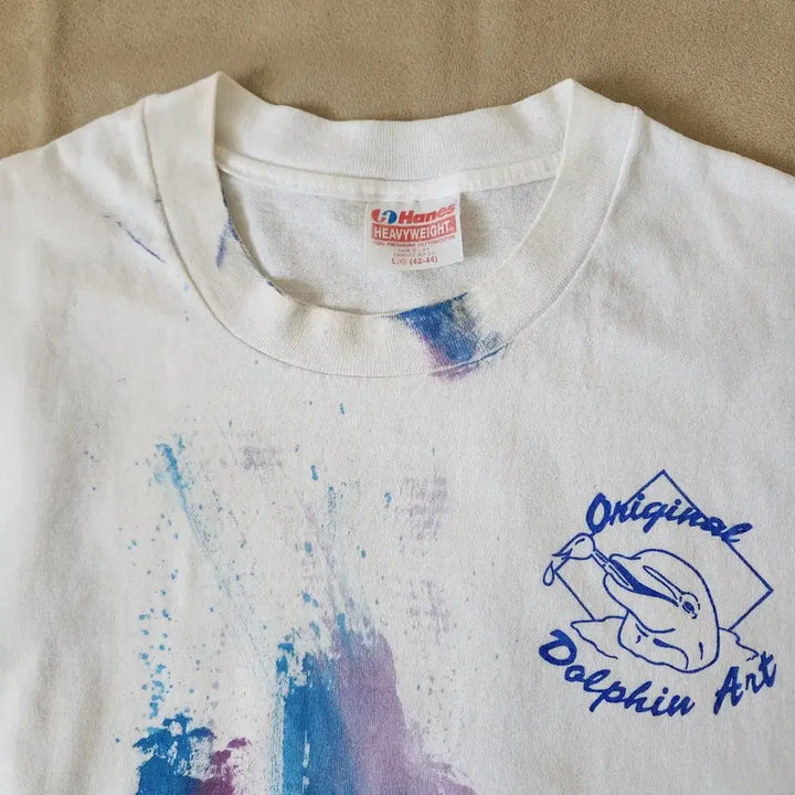[BUNJANG] Hanes Dolphin Art T-shirt (L) / 90s 빈티지 USA Hanes 헤인즈 Dolphin Art 티셔츠 L