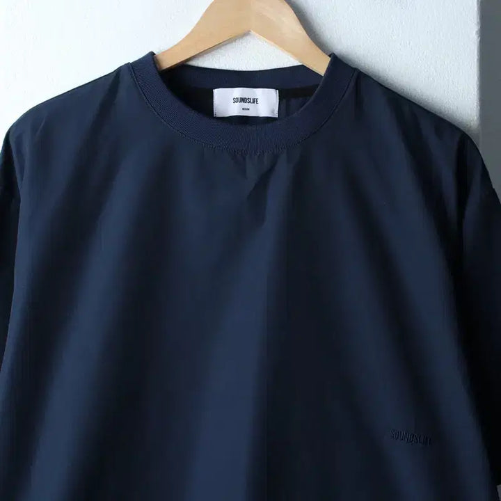[BUNJANG] Sounds Life Navy String Woven T-shirt / (M-XL) 사운즈라이프 반팔 티셔츠 네이비 스트링 우븐 무지-18311