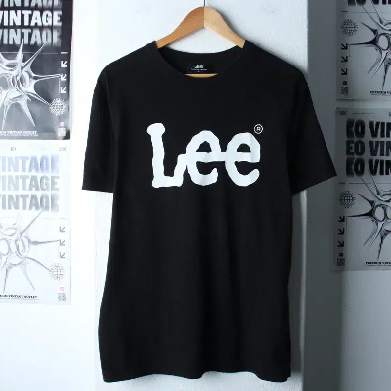 [BUNJANG] M-L Basic Black T-Shirt / (M-L) 리 반팔 티셔츠 빅로고 블랙 기본-18312
