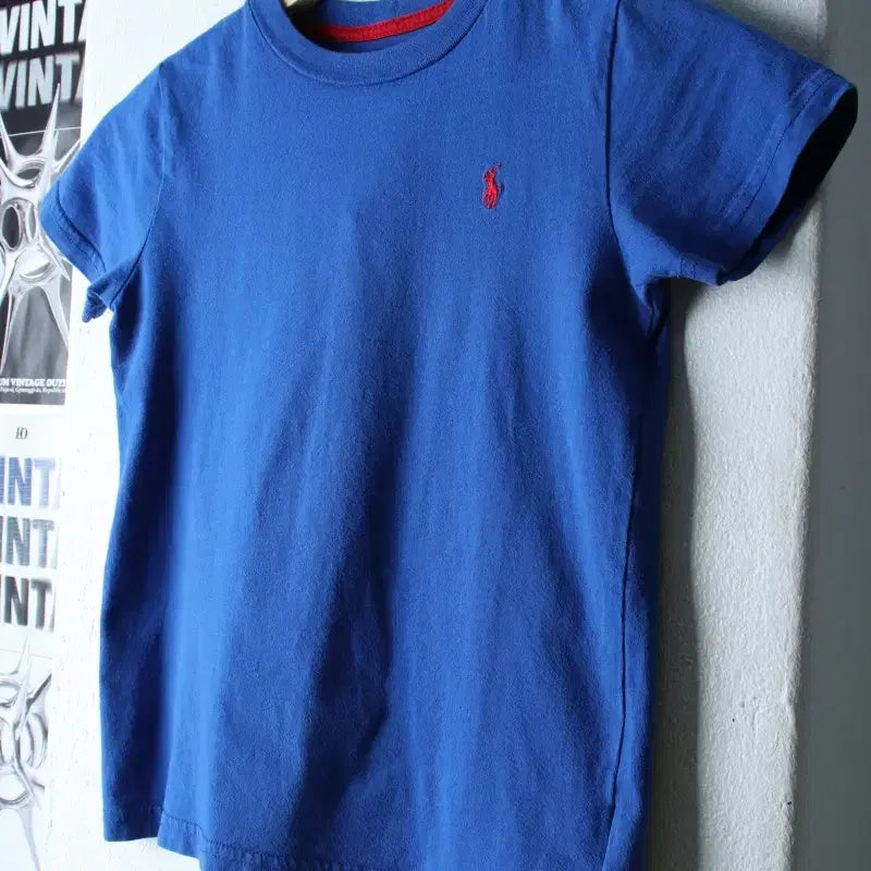 [BUNJANG] Polo Ralph Lauren Kids Blue T-shirt / (F) 폴로 랄프로렌 반팔 티셔츠 아동 키즈 블루 레드포니-18314