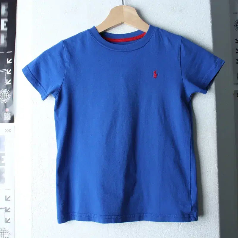 [BUNJANG] Polo Ralph Lauren Kids Blue T-shirt / (F) 폴로 랄프로렌 반팔 티셔츠 아동 키즈 블루 레드포니-18314