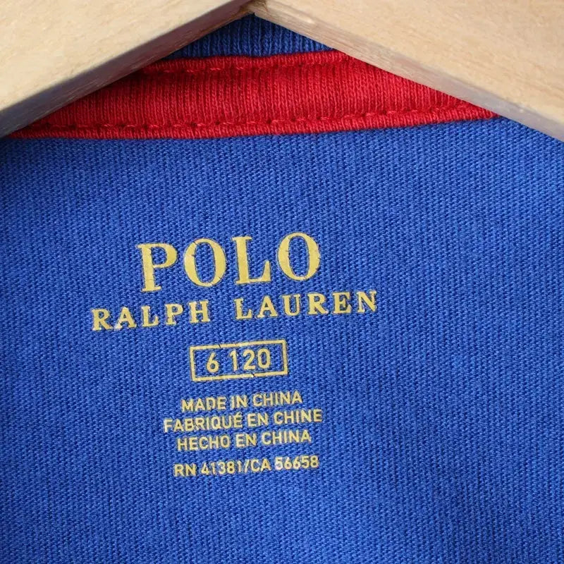 [BUNJANG] Polo Ralph Lauren Kids Blue T-shirt / (F) 폴로 랄프로렌 반팔 티셔츠 아동 키즈 블루 레드포니-18314