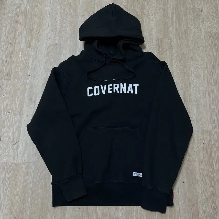 [BUNJANG] Covernat Authentic Big Logo Hoodie Black M / 커버낫 어센틱 빅로고 후드 티셔츠 [블랙] M/95