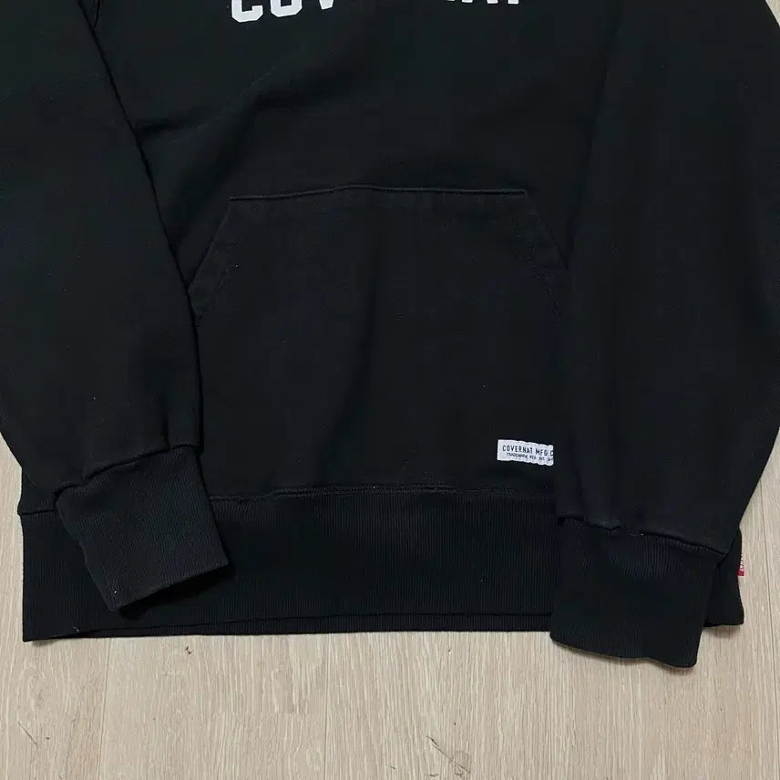 [BUNJANG] Covernat Authentic Big Logo Hoodie Black M / 커버낫 어센틱 빅로고 후드 티셔츠 [블랙] M/95