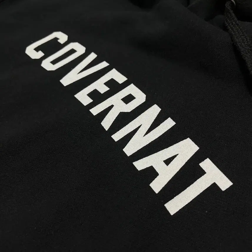 [BUNJANG] Covernat Authentic Big Logo Hoodie Black M / 커버낫 어센틱 빅로고 후드 티셔츠 [블랙] M/95
