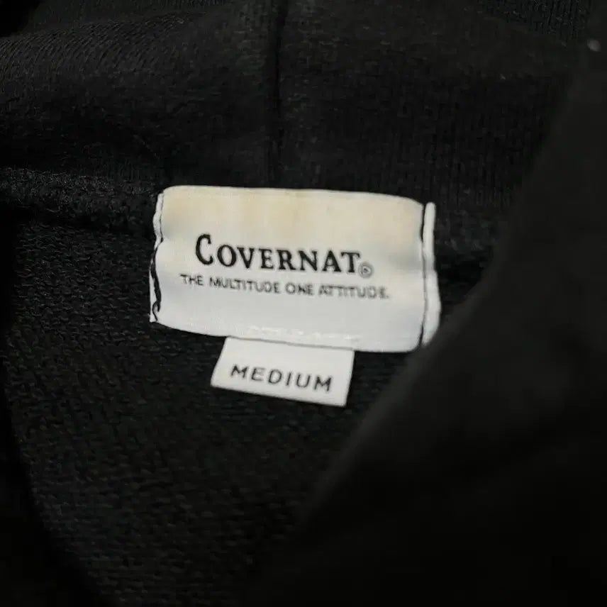 [BUNJANG] Covernat Authentic Big Logo Hoodie Black M / 커버낫 어센틱 빅로고 후드 티셔츠 [블랙] M/95