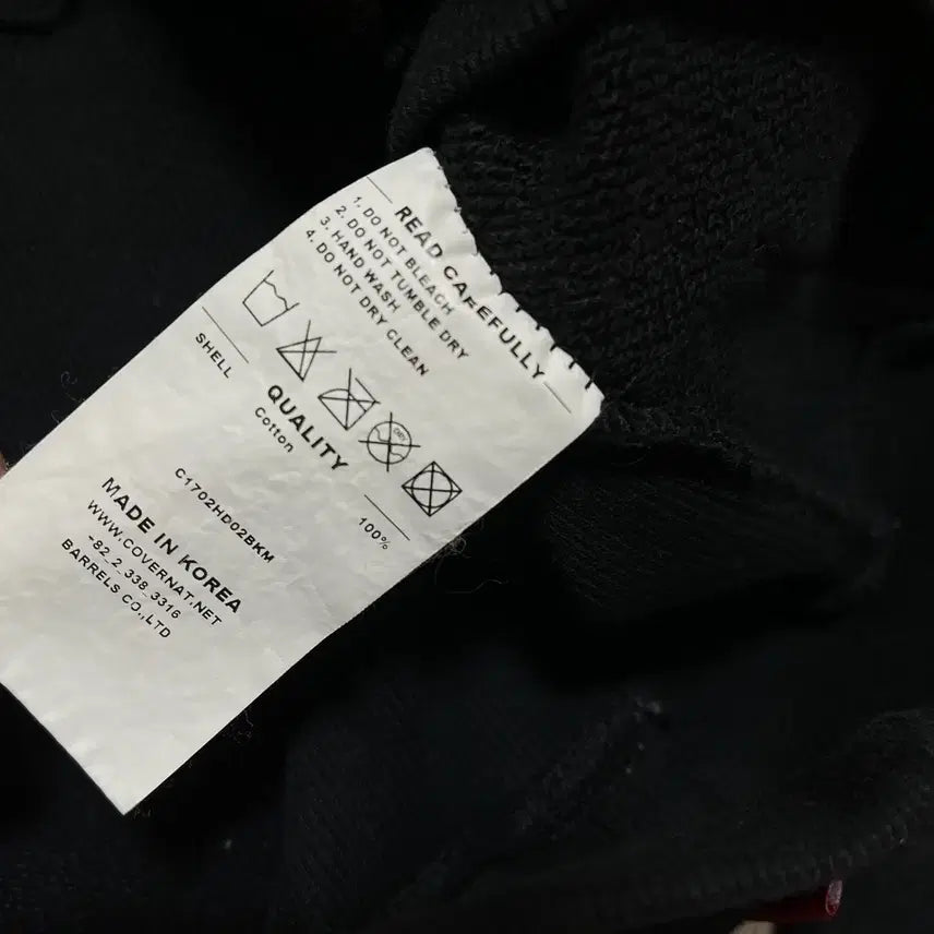 [BUNJANG] Covernat Authentic Big Logo Hoodie Black M / 커버낫 어센틱 빅로고 후드 티셔츠 [블랙] M/95