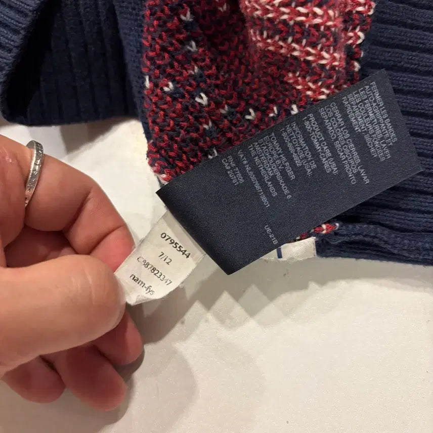 [BUNJANG] Tommy Hilfiger Argyle Knit Zip-Up Cardigan / [S] 타미힐피거 아가일 니트 집업 가디건