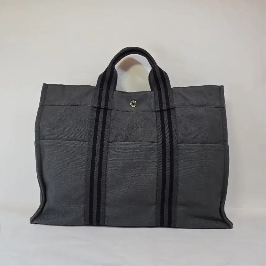 [BUNJANG] Hermes Fruit MM Gray + Black Line Tote Bag / 에르메스 후루토 MM 그레이+블랙라인 26124