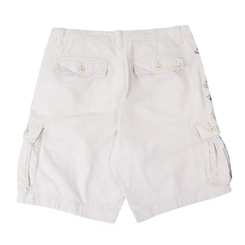 [BUNJANG] Denim &amp; Supply Mariners White Work Half Cargo Pants / 데님앤서플라이 마리너스 화이트 워크 하프 카고팬츠