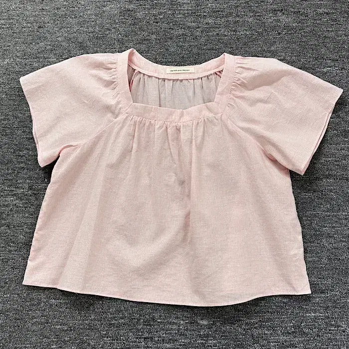 [BUNJANG] Generic Crop Blouse / 반팔 크롭 블라우스 M~L
