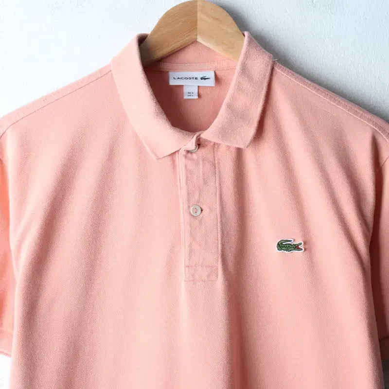 [BUNJANG] Lacoste Polo Shirt (L-XL) Small Logo Light Pink / (L-XL) 라코스테 반팔 카라 티셔츠 스몰로고 연핑크-18319