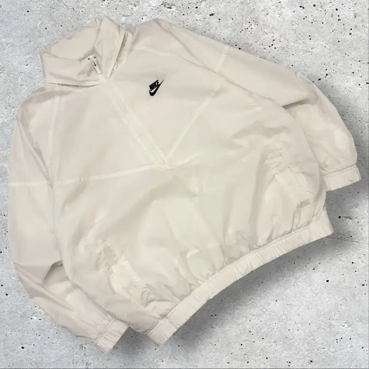 [BUNJANG] Nike Windrunner White Half-Zip Windbreaker Jacket / [XL] 나이키 윈드러너 화이트 바람막이 하프집업