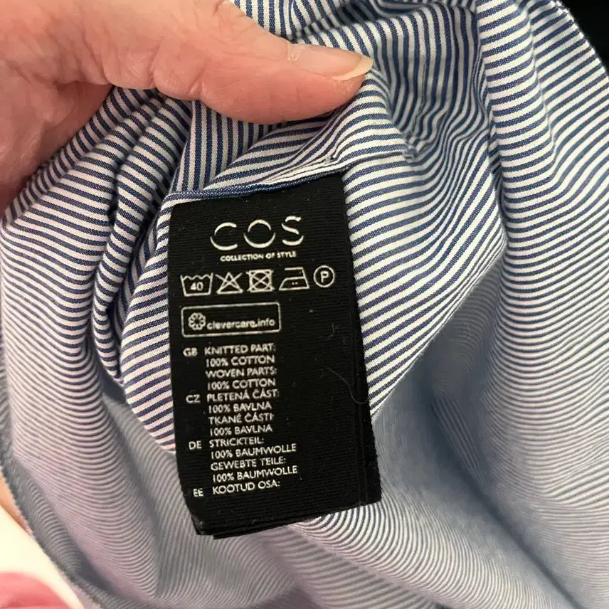[SOLD OUT] Cos 코스 네이비 스트라이프 플리츠 미니 원피스_S 사이즈