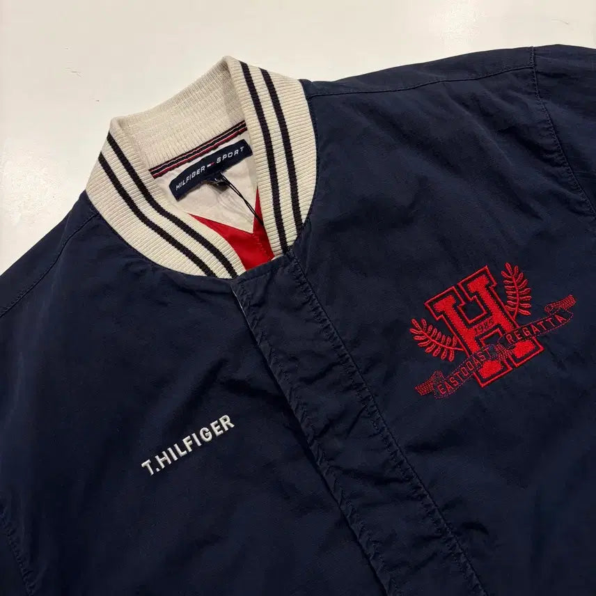 [BUNJANG] Tommy Hilfiger 06s Sport Old School Navy Bomber Jacket / [L] 06s 타미힐피거 스포츠 올드스쿨 네이비 봄버 자켓