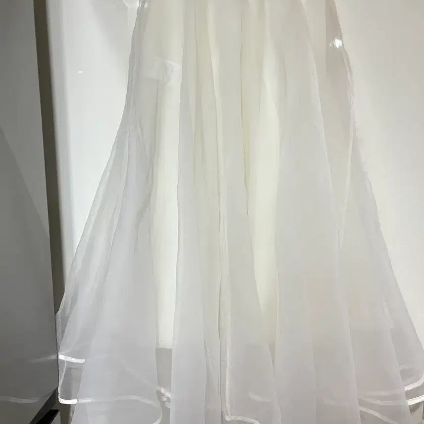 [BUNJANG] White Flare Chiffon Long Skirt / (F)화이트 플레어 샤스커트 롱스커트