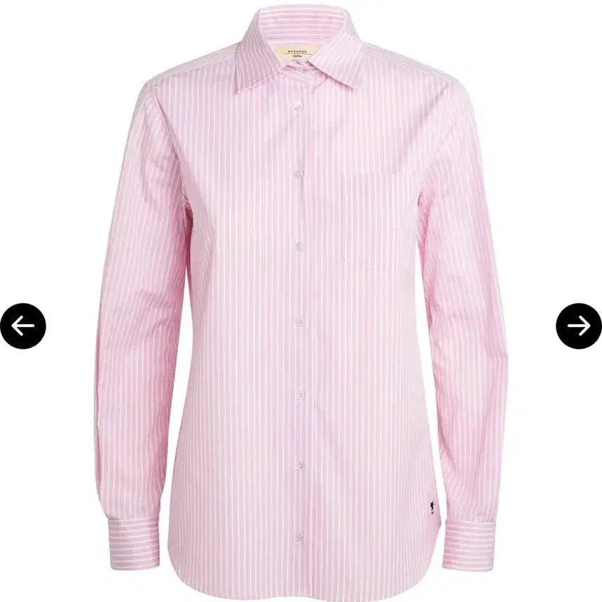 [BUNJANG] Weekend Max Mara Pink Striped Shirt / WEEKEND 막스마라 핑크 스트라이프 셔츠