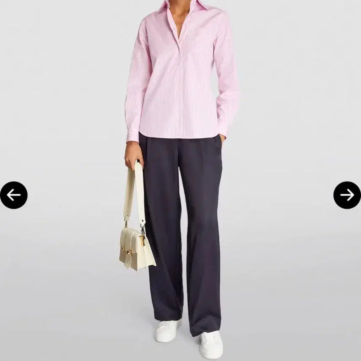 [BUNJANG] Weekend Max Mara Pink Striped Shirt / WEEKEND 막스마라 핑크 스트라이프 셔츠