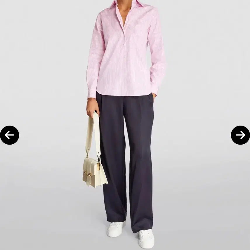[BUNJANG] Weekend Max Mara Pink Striped Shirt / WEEKEND 막스마라 핑크 스트라이프 셔츠
