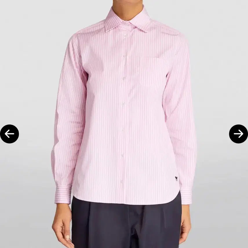 [BUNJANG] Weekend Max Mara Pink Striped Shirt / WEEKEND 막스마라 핑크 스트라이프 셔츠
