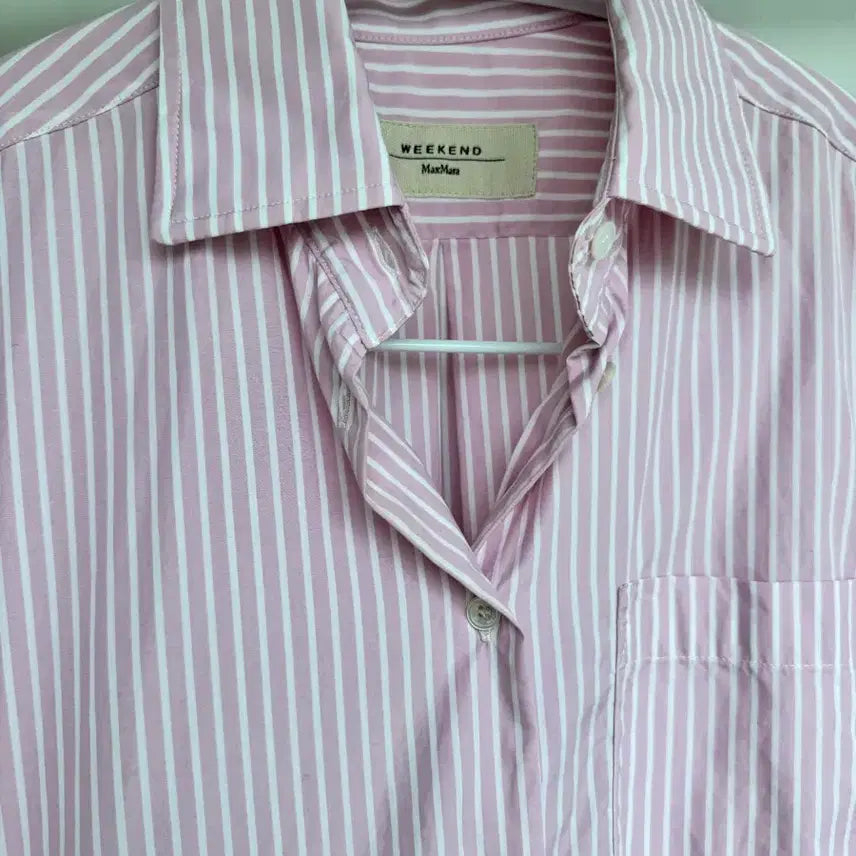 [BUNJANG] Weekend Max Mara Pink Striped Shirt / WEEKEND 막스마라 핑크 스트라이프 셔츠