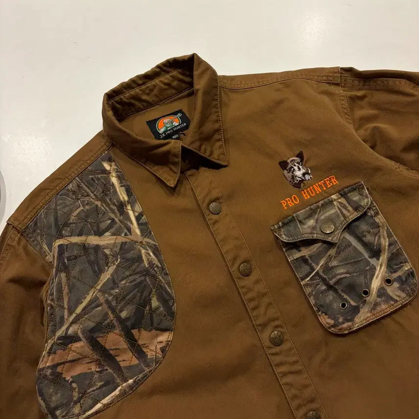 [BUNJANG] Pro Hunter Realtree Pattern Long Sleeve Shirt Brown / [100] 프로헌터 리얼트리 패턴 긴팔 셔츠 브라운