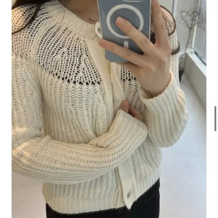 [SOLD OUT] 시에 SIE 네이비 네트 니트 가디건