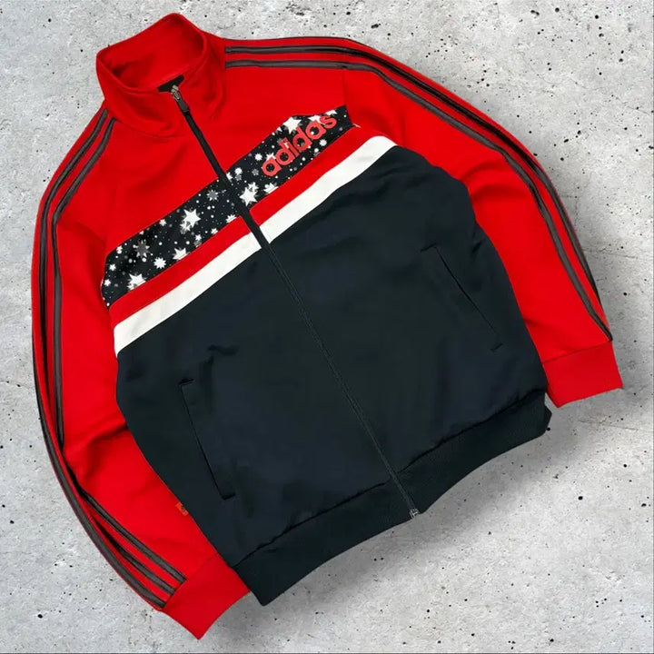 [BUNJANG] Adidas Star Track Jersey Zip-up Red/Black / [100] 08s 아디다스 스타 트랙 져지 집업 레드/블랙
