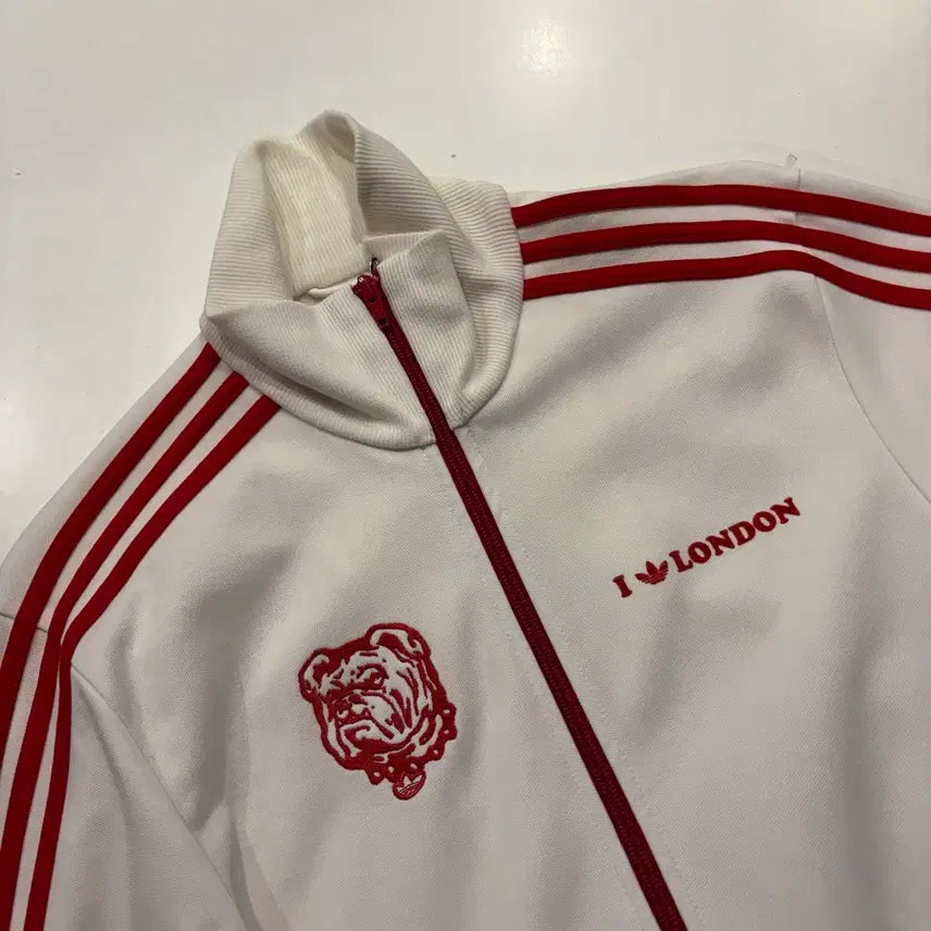 [BUNJANG] Adidas London Track Top Jersey Jacket White/Red / [95] 06s 아디다스 런던 트랙탑 져지 집업 화이트/레드