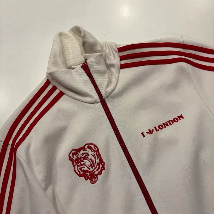 [BUNJANG] Adidas London Track Top Jersey Jacket White/Red / [95] 06s 아디다스 런던 트랙탑 져지 집업 화이트/레드