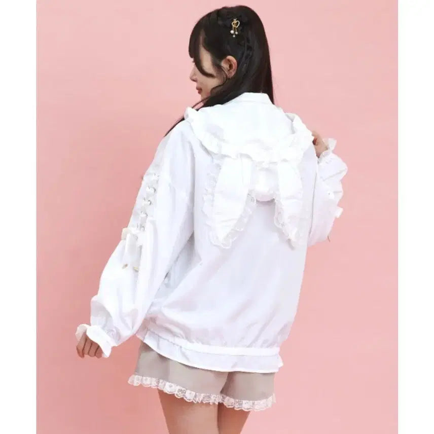 [SOLD OUT] Secret Honey 시크릿허니 토끼귀 후드 블루종 화이트