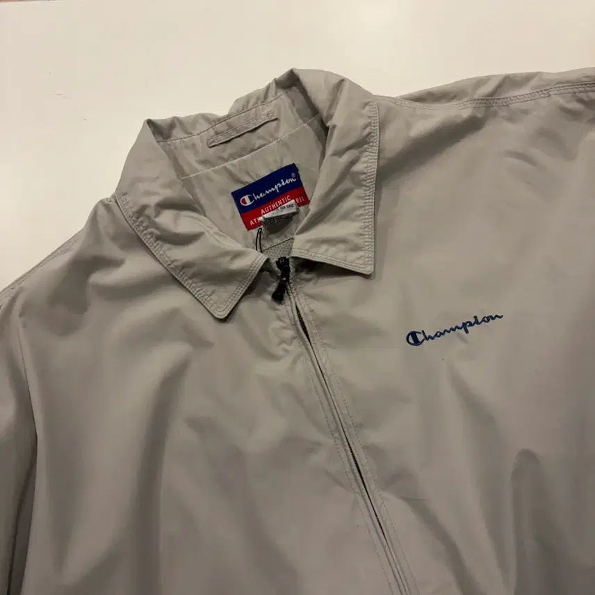 [BUNJANG] Champion 4XL Beige Windbreaker Jacket / [4XL] 챔피온 빅사이즈 베이지 폴리 바람막이 자켓