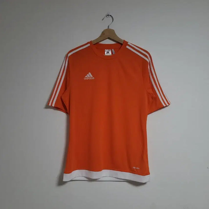 [BUNJANG] Adidas Tri-Stripe Orange Functional Short Sleeve T-Shirt / (L) ADIDAS 아디다스 삼선 오렌지 기능성 반팔 티셔츠