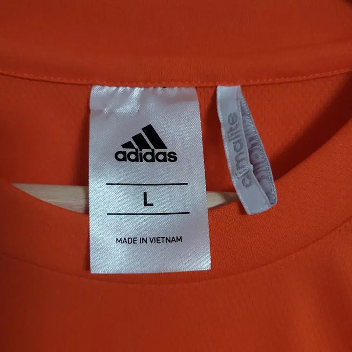 [BUNJANG] Adidas Tri-Stripe Orange Functional Short Sleeve T-Shirt / (L) ADIDAS 아디다스 삼선 오렌지 기능성 반팔 티셔츠