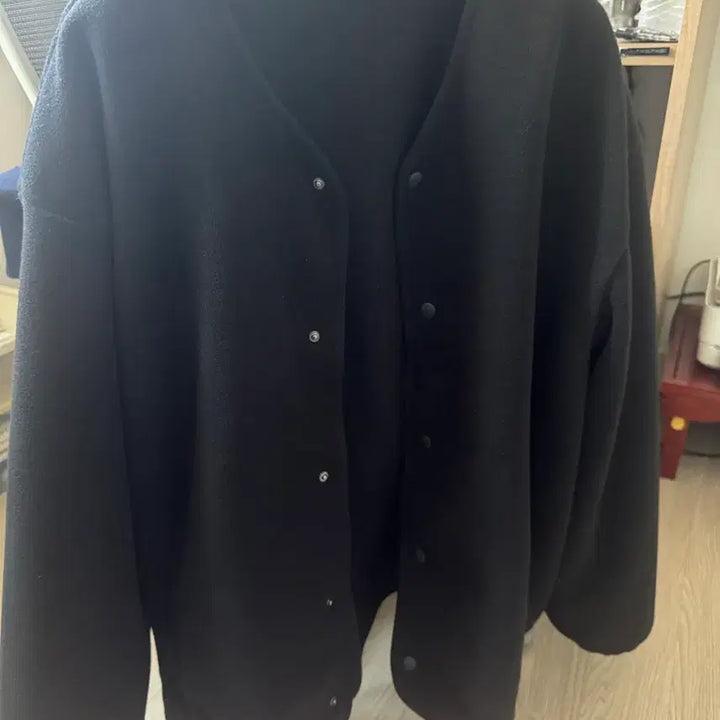 [BUNJANG] Musinsa Standard Collarless Polar Fleece Jacket Black / 무탠다드 칼라리스 폴라 폴리스 자켓 블랙
