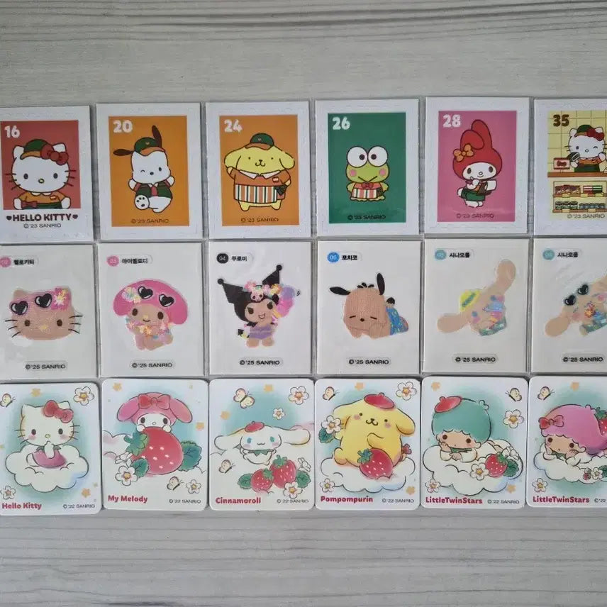 [BUNJANG] Sanrio Sticker 18-Piece Bundle Set / [일괄판매] 산리오띠부씰 18종