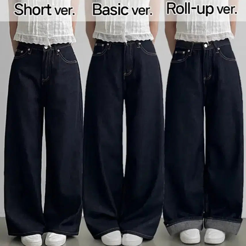 [BUNJANG] Unbranded Raw Denim Wide Roll-up Pants / 생지 와이드 롤업 데님 팬츠