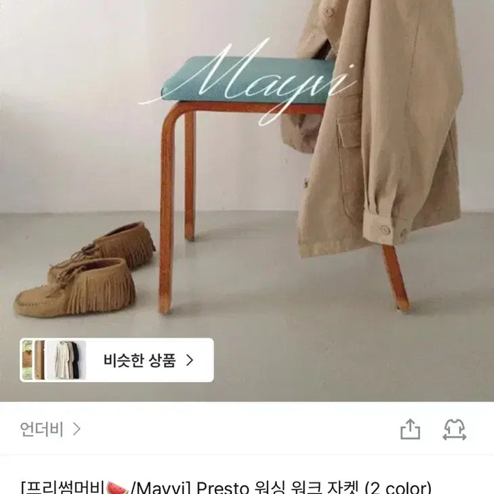 [SOLD OUT] (새상품) 언더비 Mayvi 프레스토 워싱 자켓 (차콜)
