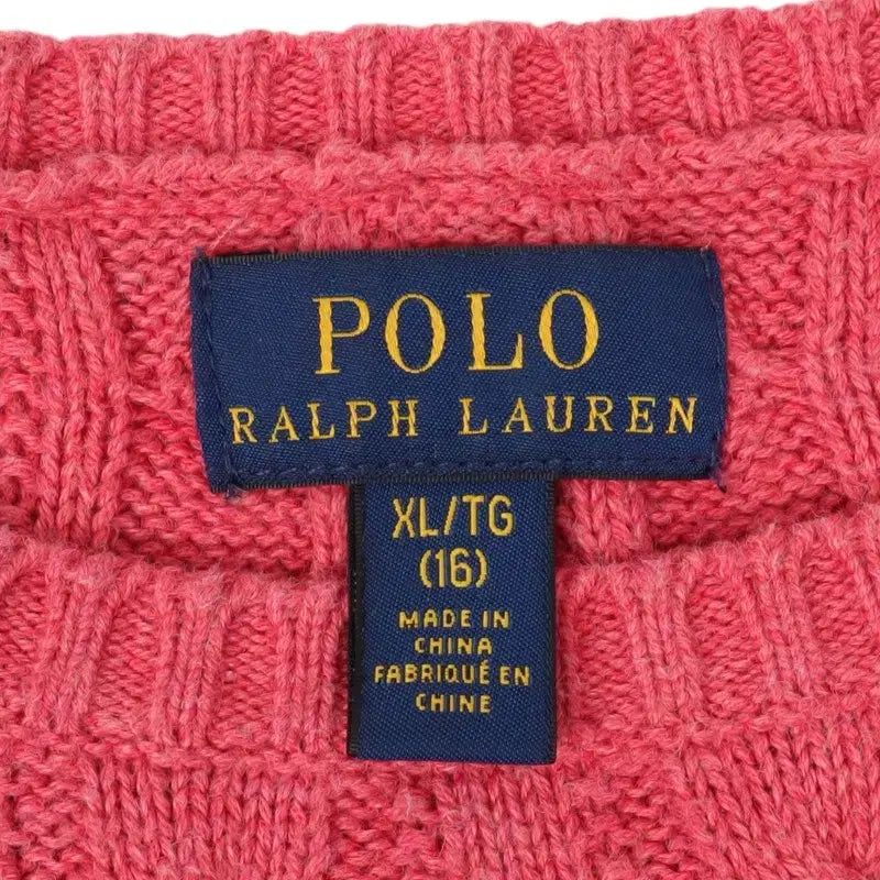 [BUNJANG] Polo Ralph Lauren Cable Knit Sweater / 폴로 랄프로렌 핑크 케이블 니트