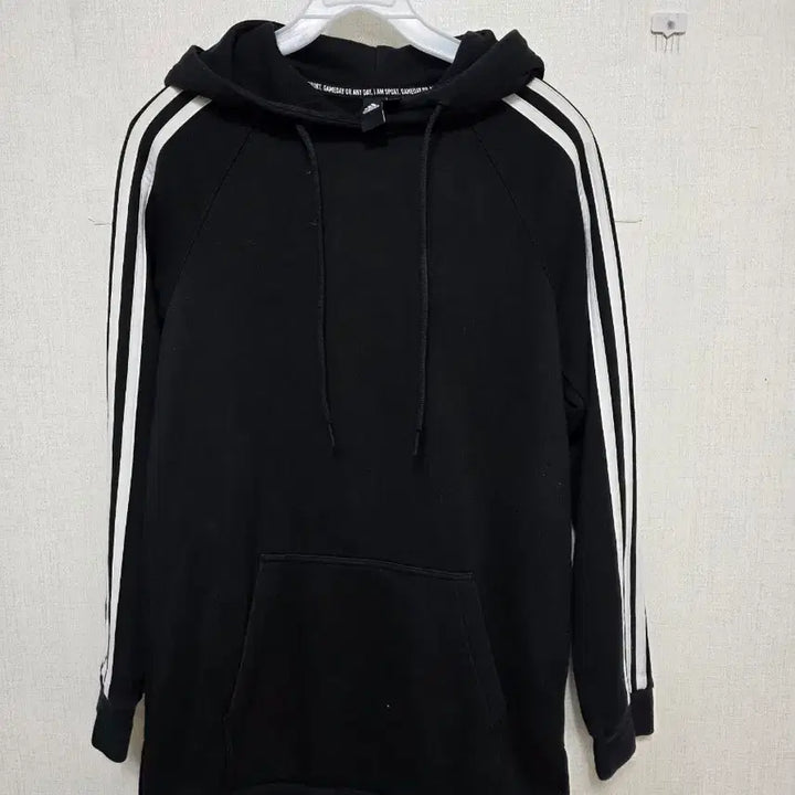 [BUNJANG] Adidas Tri-Stripe Long Hoodie Black / 아디다스 삼선 롱후드티 블랙