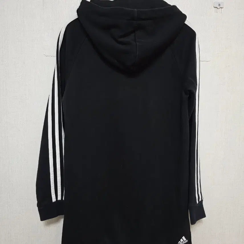 [BUNJANG] Adidas Tri-Stripe Long Hoodie Black / 아디다스 삼선 롱후드티 블랙
