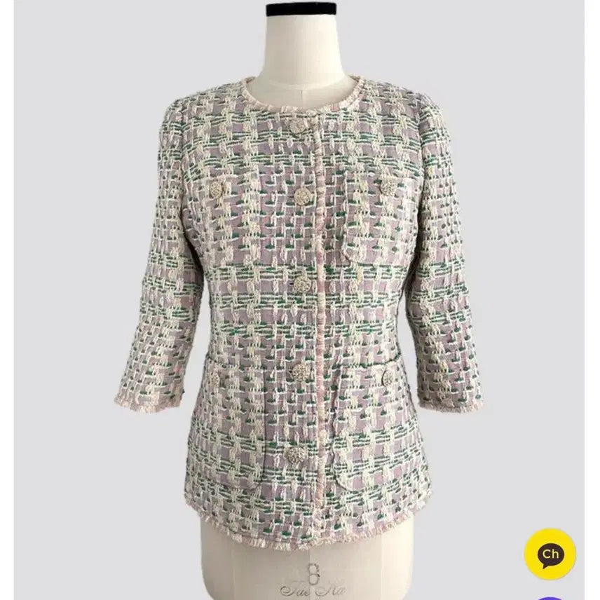 [SOLD OUT] ( 새상품 ) 믹스 7부 트위드 자켓